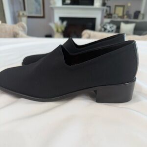 Donald Pilner Senor Fabric Stretch Square Toe Elegant Black Women's Shoes NWOT